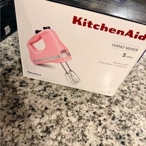 KitchenAid Pink 5-Speed Hand Mixer and mini food processor